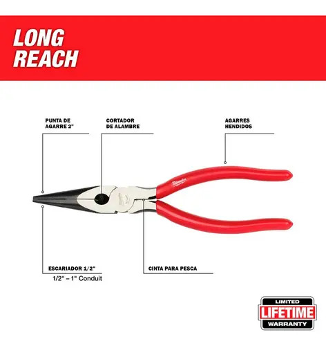 Pinza De Punta Larga Milwaukee 48-22-6501 8