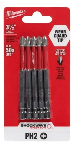 Puntas Ph2 Phillips Alto Impacto 3 1/2  Milwaukee 4832-4564