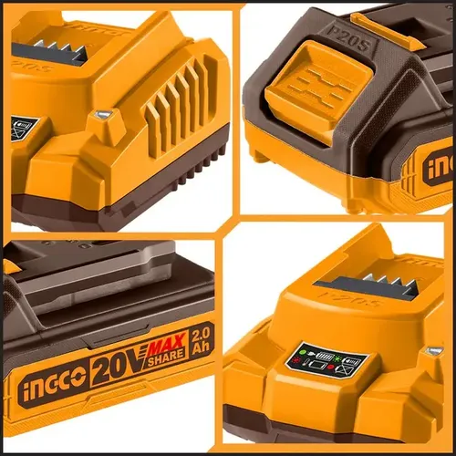 Set X2 Bateria 20v 2amp + 1 Cargador Ingco