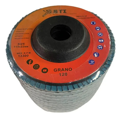 Disco Flap Zirconio Base Plastica 115mm Sti X 10u Grano 120 Pack Ahorro Calidad Resistente Duraderos Obra Desbaste Acabado Rápido Materiales Metales Eliminando Soldaduras Pintura
