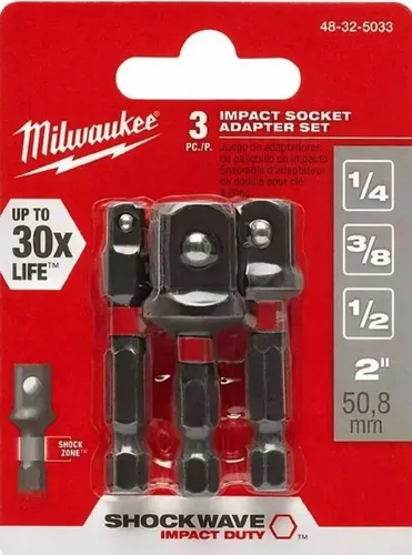 Adaptador Para Taladro Milwaukee Shockwave 1/4 3/8 1/2 Impact Duty