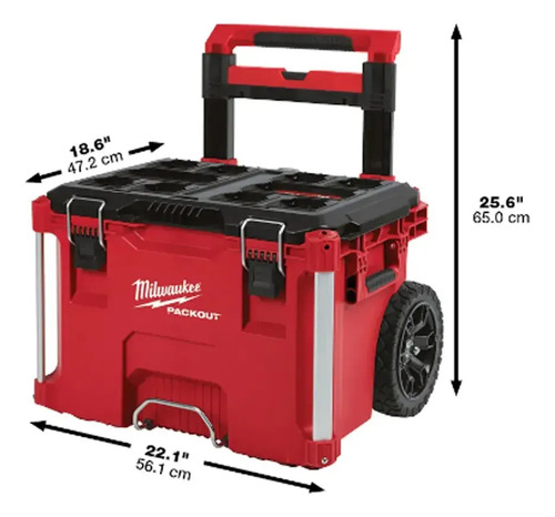 Caja Packout Milwaukee Organizador Ruedas 8427 8425 8430 Rojo