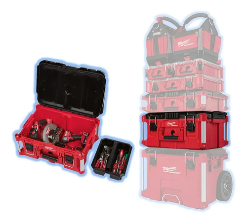 Caja De Herramientas Packout Milwaukee 8425 Encastre Color R Rojo/negro