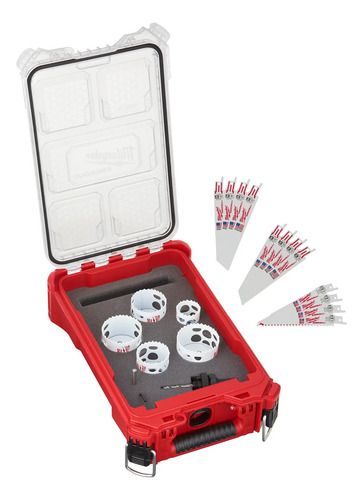 Caja Organizador Herramientas Packout Milwaukee 4822-8435 Rojo Tornillos Compartimentos Taller Tuercas Modular