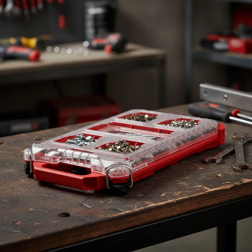 Caja Porta Herramientas Packout Slim Milwaukee 4822-8436 Col Rojo