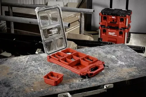 Caja Porta Herramientas Packout Slim Milwaukee 4822-8436 Col Rojo