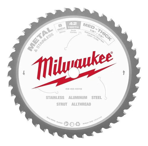 Disco De Corte Para Metales Milwaukee 42 Dientes 4840-4515 Blanco