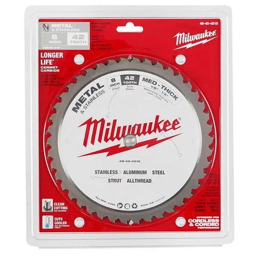 Disco De Corte Para Metales Milwaukee 42 Dientes 4840-4515 Blanco