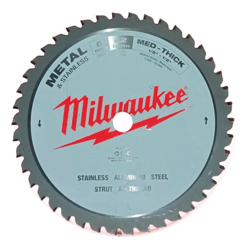 Disco De Corte Para Metales Milwaukee 42 Dientes 4840-4515 Blanco