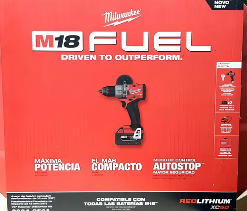 Taladro Percut Atornill M18 Fuel Maletin Milwaukee 2904-259a Color Rojo