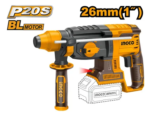 Rotomartillo  Ingco 20v Brushless + 2 Baterias +carg Maletin Naranja