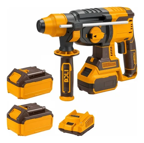 Rotomartillo  Ingco 20v Brushless + 2 Baterias +carg Maletin Naranja
