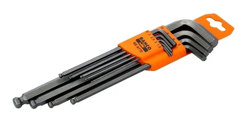 Juego De Llaves Allen Bahco Ball Point 9 Piezas (mm) Be-9770 Metálico