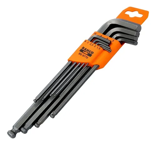 Juego De Llaves Allen Bahco Ball Point 9 Piezas (mm) Be-9770 Metálico