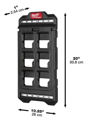 Placa Para Muro Compacta Milwaukee Packout 48-22-8496 Color Negro