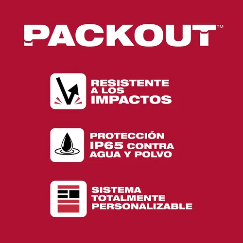 Placa Para Muro Compacta Milwaukee Packout 48-22-8496 Color Negro