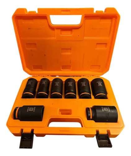 Juego Dados Impacto 3/4 26-38mm 8 Pcs Ingco Hkissd34082l Naranja