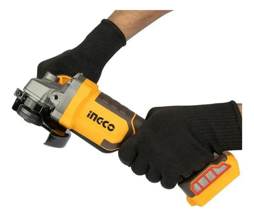 Amoladora Inalámbrica 20v Ingco Cagli211156 Variable 115mm Naranja Claro 50/60hz