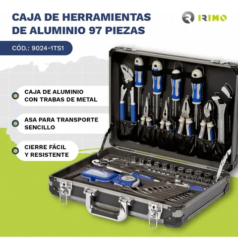 Maletín Caja Herramientas De Mano 97 Piezas Irimo 9024-1ts1 Gris