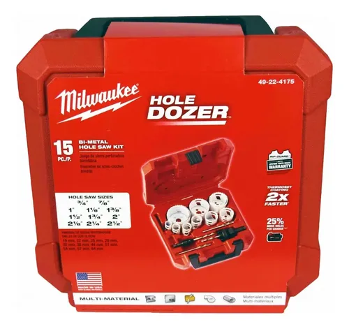 Juego Sierras Copa Bimetalicas 15 Piezas Milwaukee 4922-4175