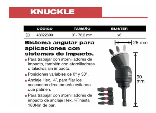 Portapuntas Pivotante De Impacto 1/4 Milwaukee 48-32-2300