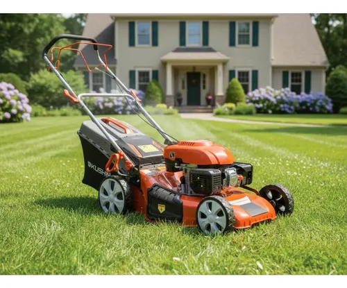 Cortadora Césped Kushiro K18ap Motor Potente Jardín Naranja Nafta Manual Jardín Césped Clubes Cuatro Tiempos Grama Bahiana