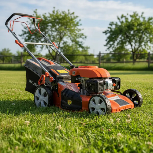 Cortadora Césped Kushiro K18ap Motor Potente Jardín Naranja Nafta Manual Jardín Césped Clubes Cuatro Tiempos Grama Bahiana