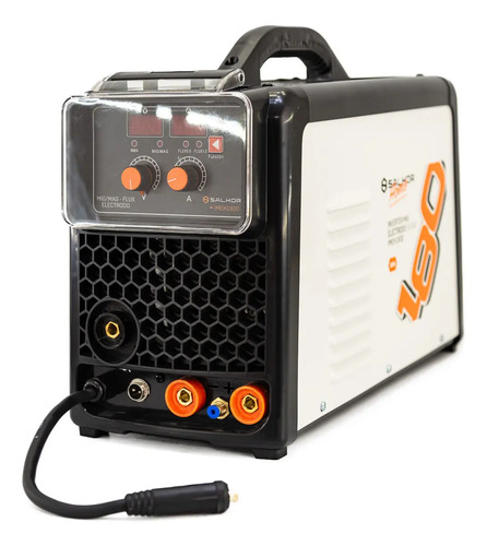 Soldadora Inverter Mig Electrodo 2 En 1 Salkor De 180 Amp - Apta Alambre Flux Con Visor Digital Y Accesorios Para Rollos De Hasta 5kg - Inlcuye 1 Rollo De Alambre Blanco