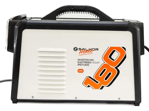 Soldadora Inverter Mig Electrodo 2 En 1 Salkor De 180 Amp - Apta Alambre Flux Con Visor Digital Y Accesorios Para Rollos De Hasta 5kg - Inlcuye 1 Rollo De Alambre Blanco