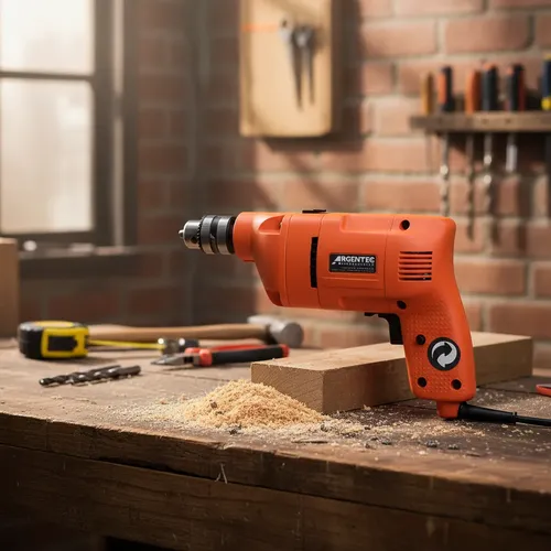 Taladro Percutor 10mm Argentec At400 Cip  400w Ind Argentina Naranja 50hz/60hz