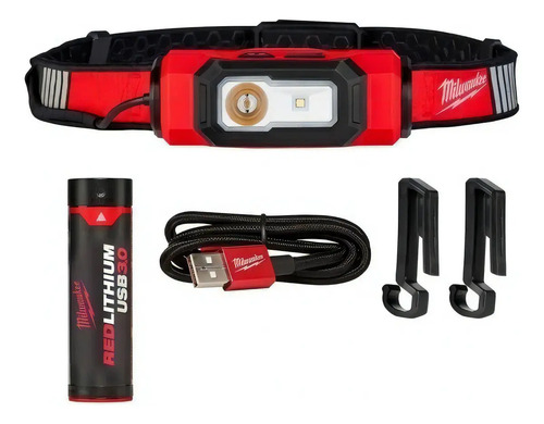 Linterna De Casco Recargable Usb Milwaukee 2116-21 Color De La Luz Rojo Blanco