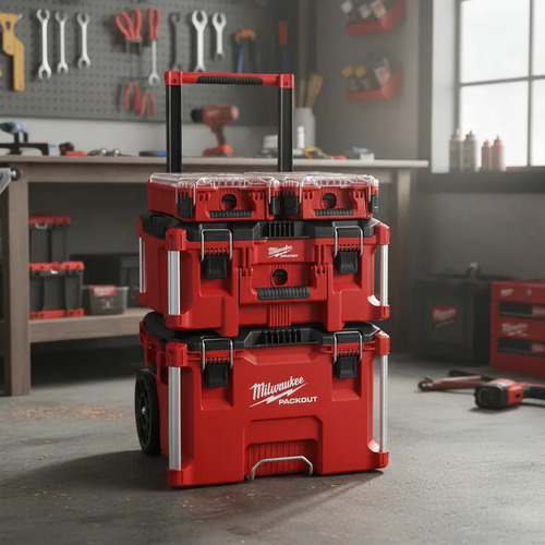Carro De Herramientas Cajas Milwaukee Packout 8427 8425 8435 Rojo
