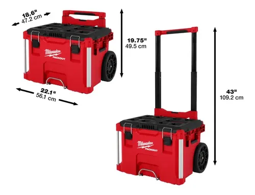 Carro De Herramientas Milwaukee 4822-8427 4822-8425 Packout Rojo