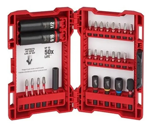 Kit Destornilladores Milwaukee 48-32-4408 26 Piezas Shockwave Impact Duty Acero Patentado Profesional Máxima Durabilidad Ergonomía Torque Preciso Estuche Protector Compatible Con Herramientas Eléctric