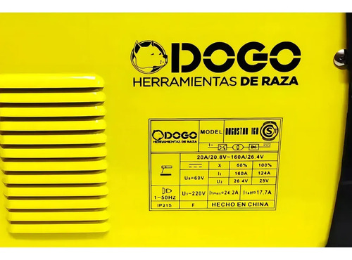 Soldadora Inverter Dogo 180 Amp Mma Igbt Amarillo
