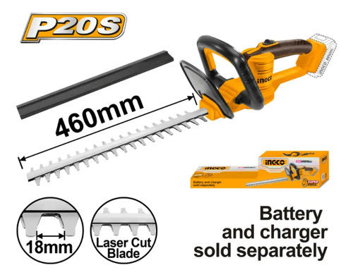 Cortacerco Inalámbrico Jardin Ingco + Bat 4 Ah + Cargador Naranja