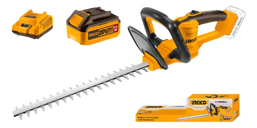 Cortacerco Inalámbrico Jardin Ingco + Bat 4 Ah + Cargador Naranja