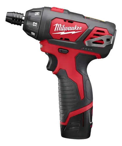 Atornillador Milwaukee 2401-259a + Cargador Y 2 Baterias Rojo 500rpm
