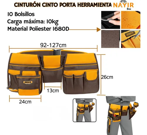 Bolso Herramientas+maletín 20in+chaleco+cinturón Marrón Ingc Marrón Oscuro