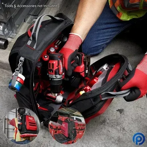 Mochila Porta Herramienta + Organizador Packout Milwaukee Rojo