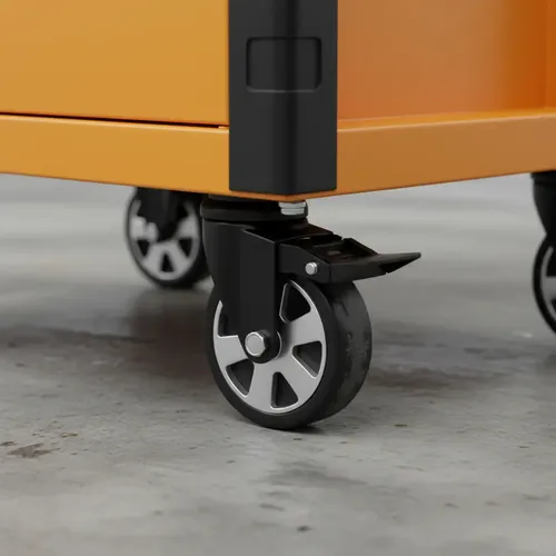 Carro Porta Herramientas Profesional Gabinete 4 Cajones Amarillo Estructura Acero Pintura Electrostática Cajones Metálicos Reforzados Ruedas Industriales Cierre Centralizado