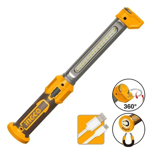 Linterna Inalambica Led 300 Lumens - Usb Tipo C Hwli04300... Blanco Naranja Claro