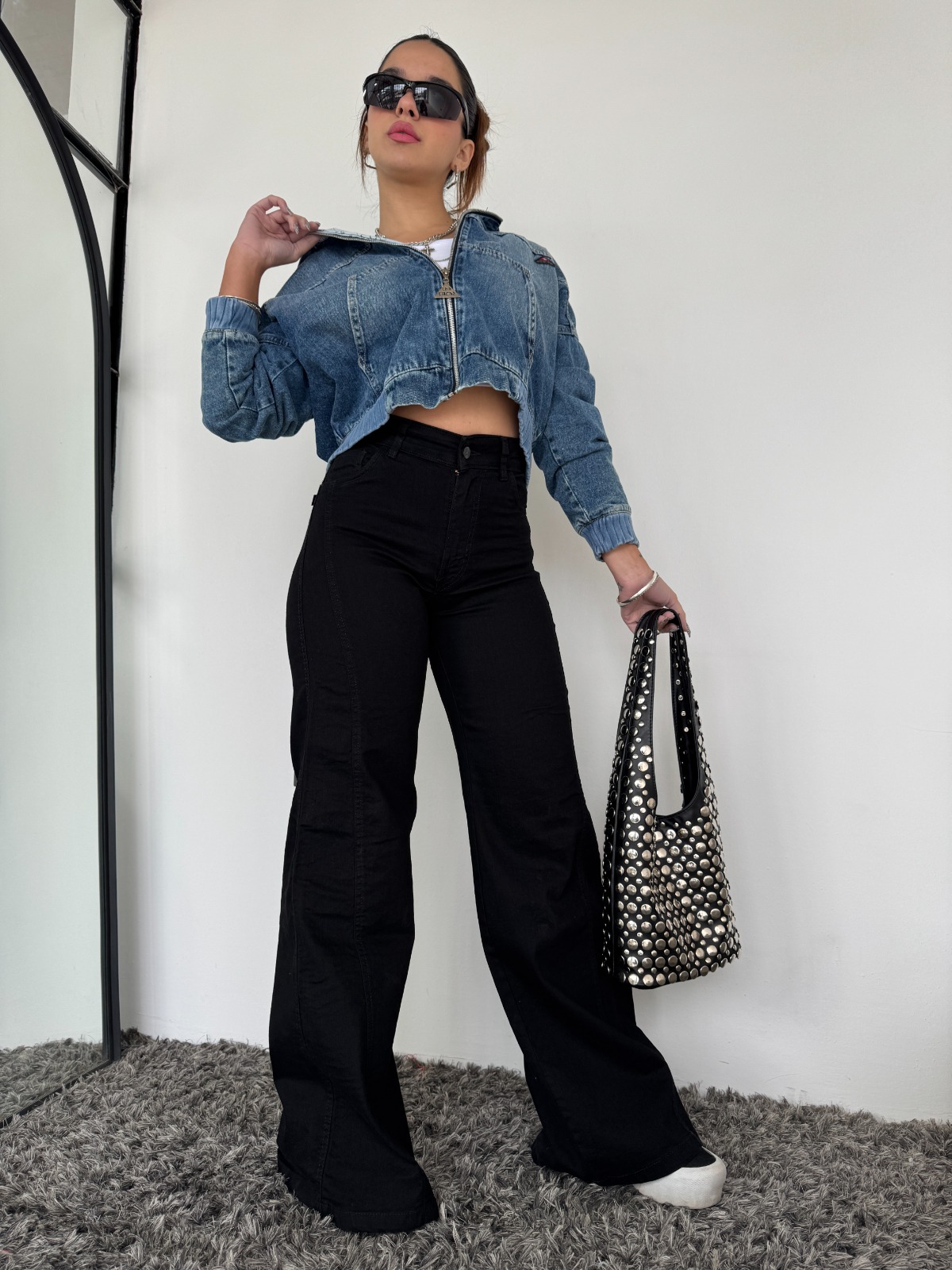 WIDE LEG BLACK LINE