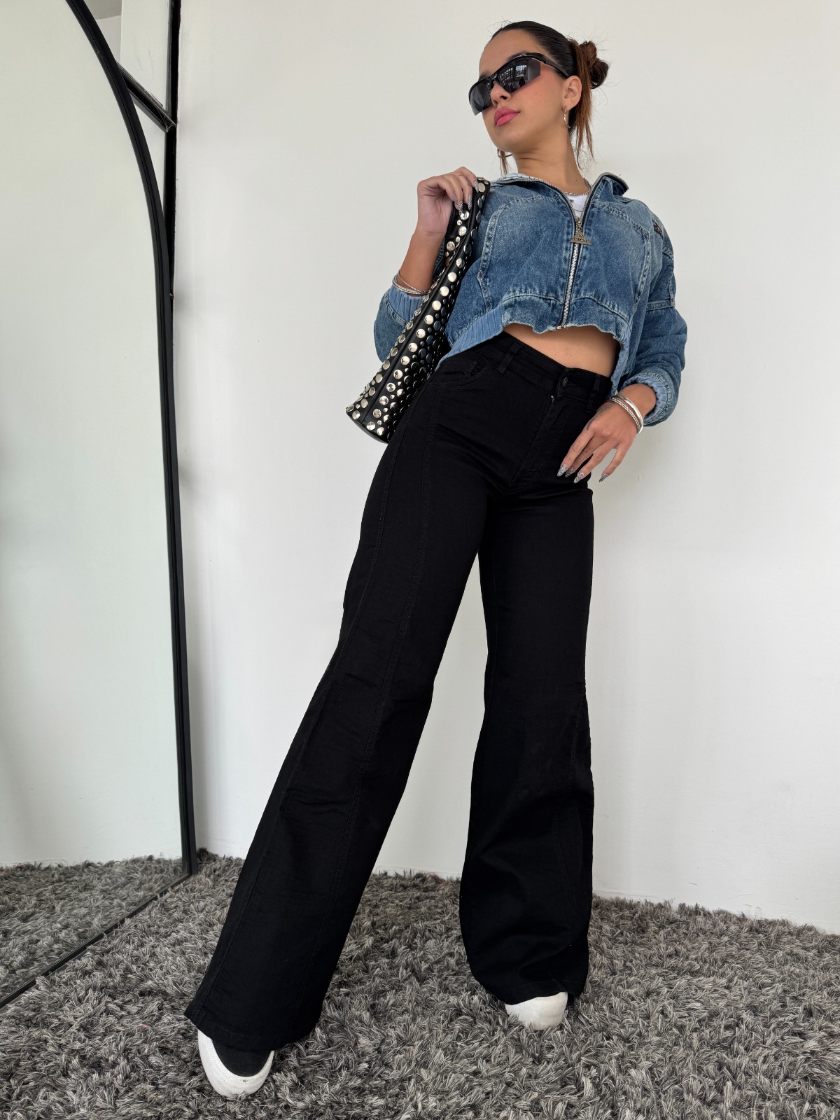 WIDE LEG BLACK LINE