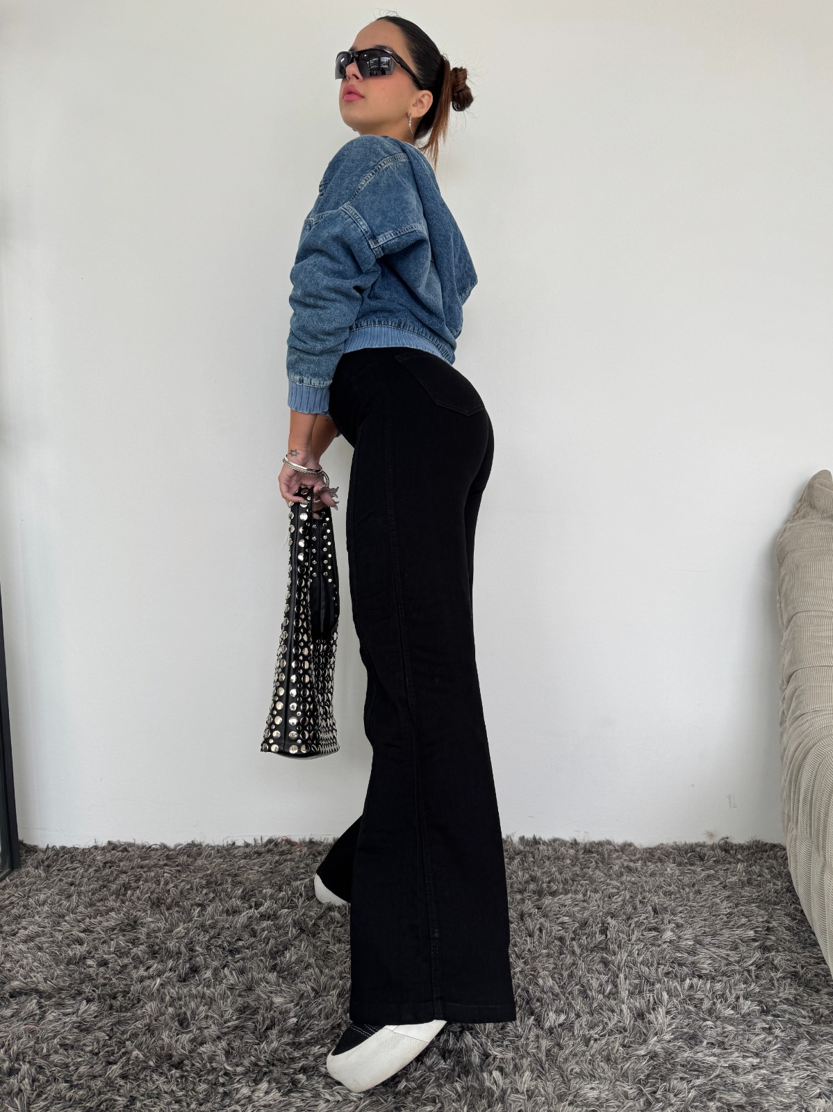 WIDE LEG BLACK LINE