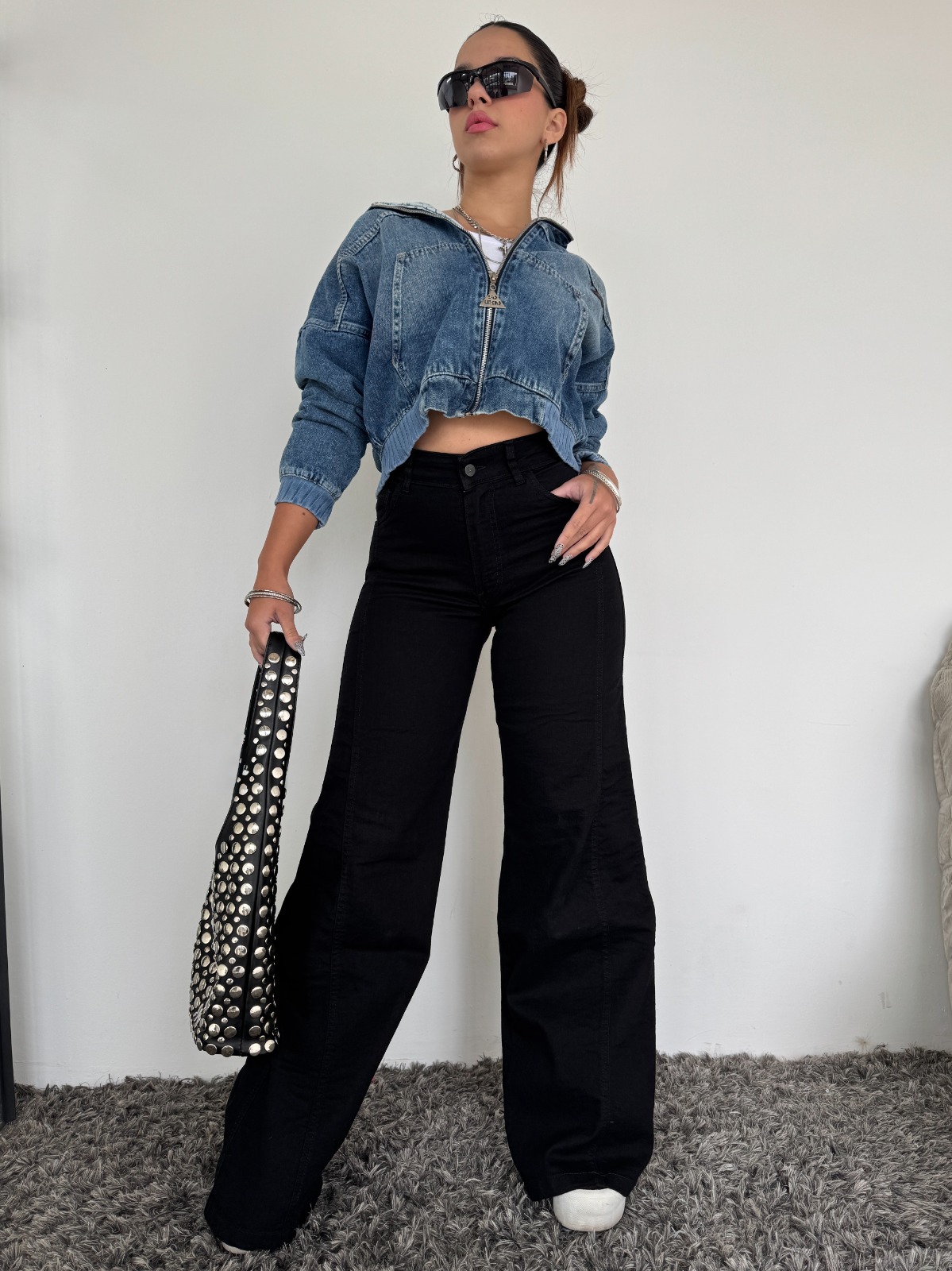 WIDE LEG BLACK LINE