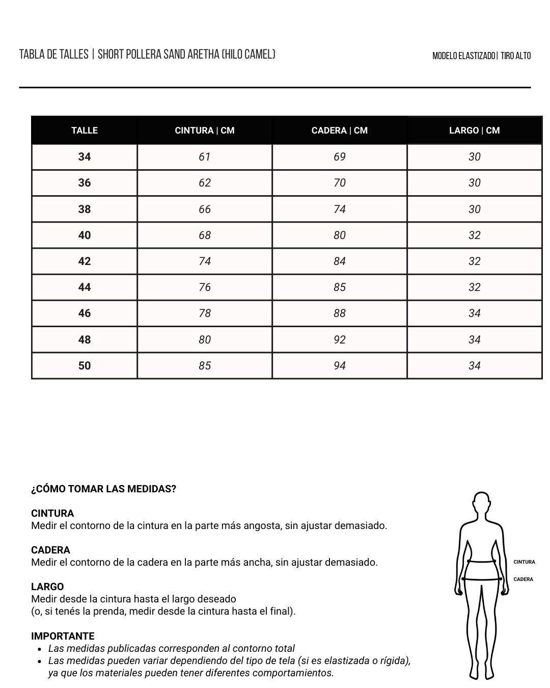 SHORT POLLERA ARETHA SAND