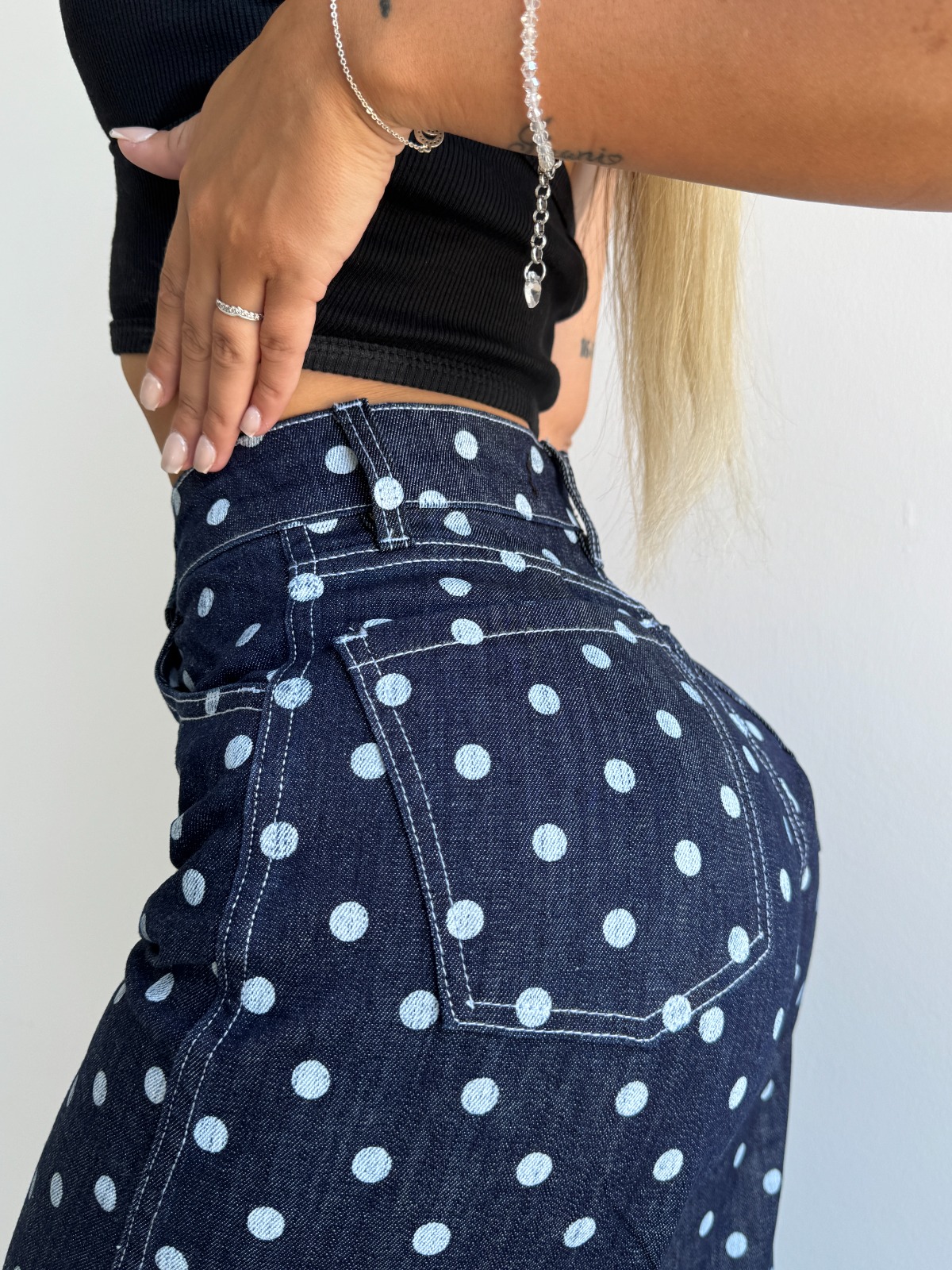WIDE LEG BLUE DOTS