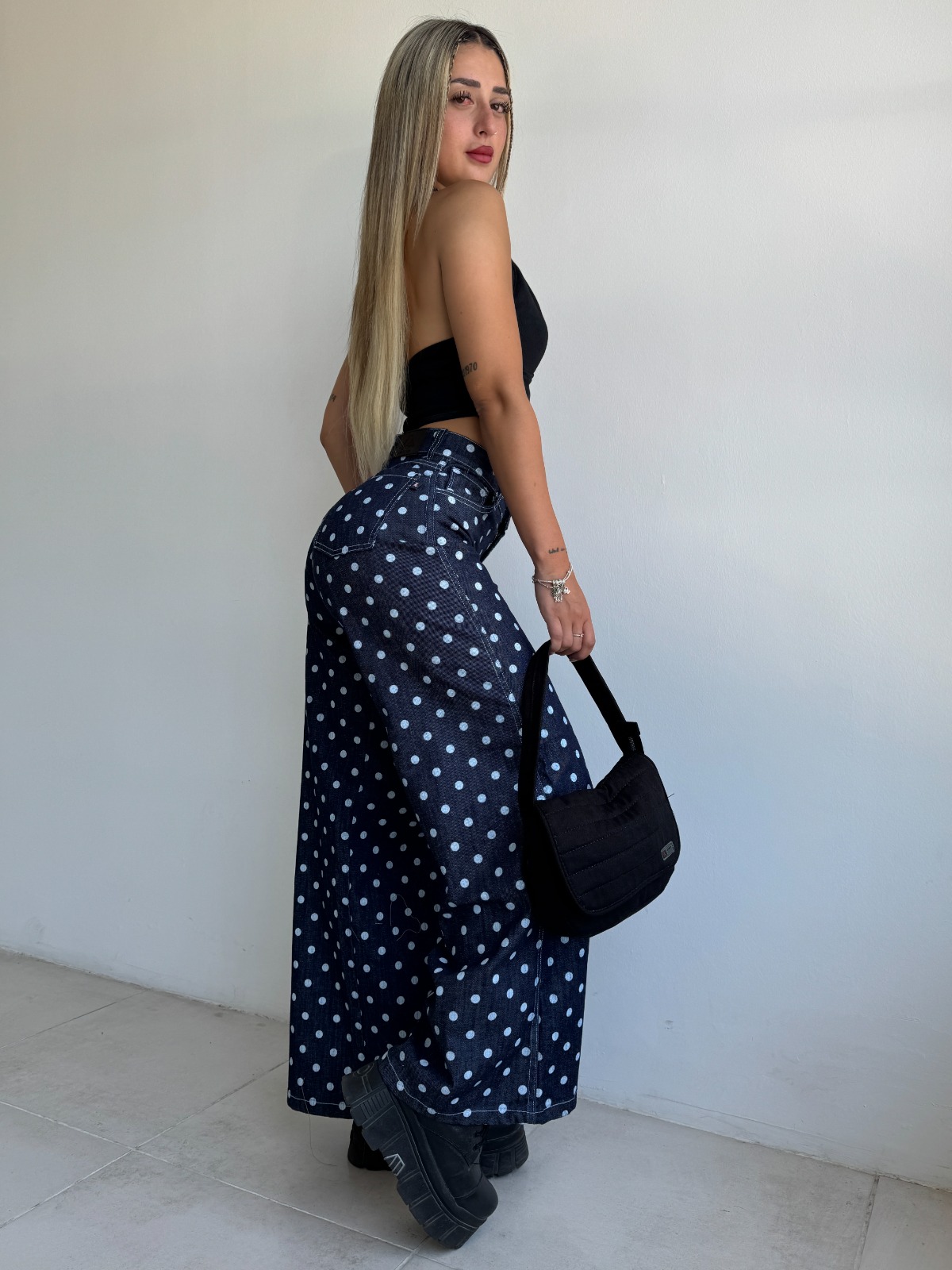 WIDE LEG BLUE DOTS