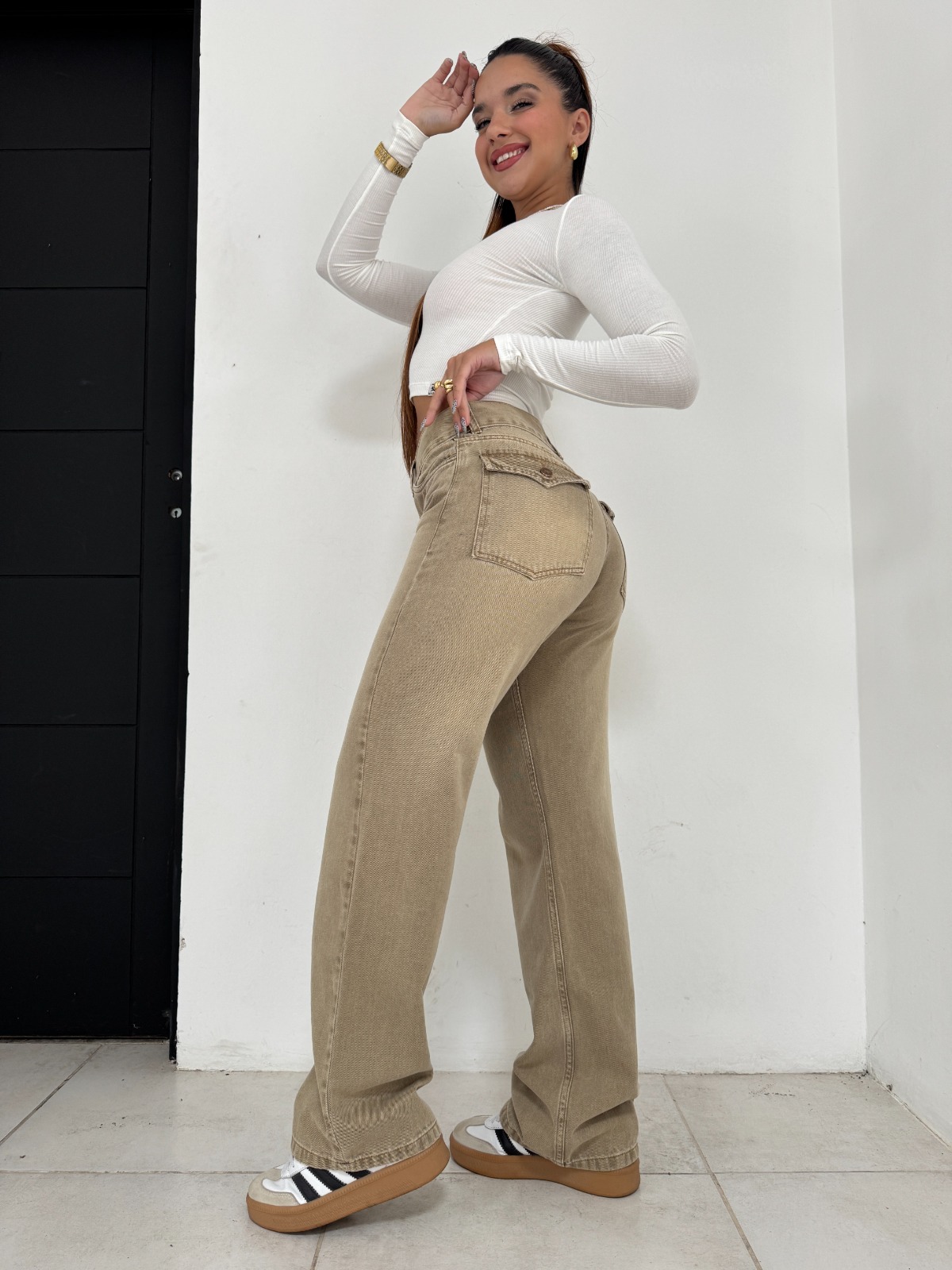 WIDE LEG MONACO HILO CAMEL